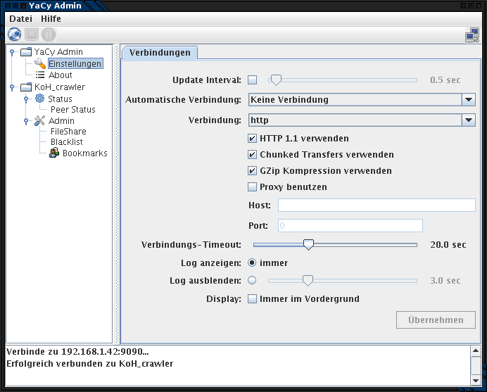 YacyAdmin Settings